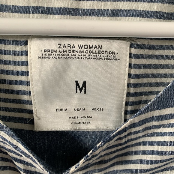 ZARA Woman Premium Denim Collection Stripe Shirt - Picture 5 of 8